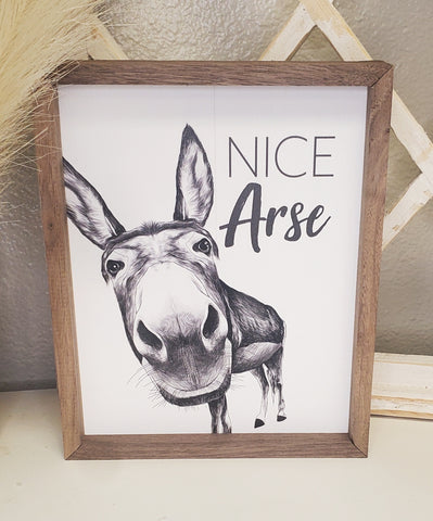 Nice Arse Donkey Sign 8x10
