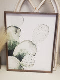 Watercolor Cactus Framed Sign 16x20