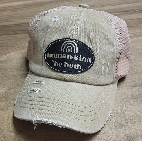 Human Kind. Be Both. - Tan CC PATCH Hat