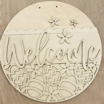 DIY Easter Egg Welcome Door Hanger