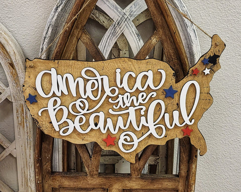 DIY America the Beautiful Door Hanger