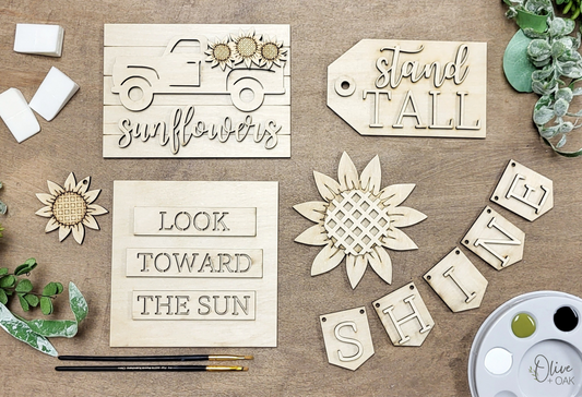 DIY Sunflower Tier Tray Set