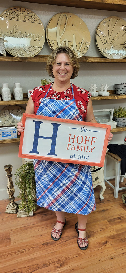 DIY Modern Family Est. Horizontal Framed Sign