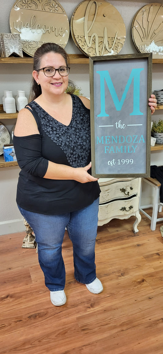 DIY Modern Family Est. Vertical Framed Sign