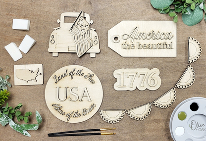 DIY America the Beautiful Tier Tray Set