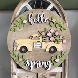 DIY Hello Spring Truck Door Hanger