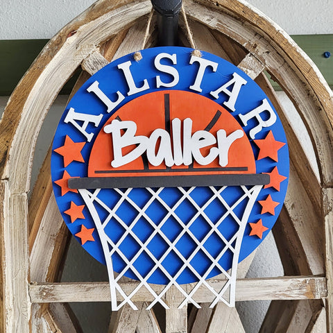 DIY Basketball All Star Round Hanger