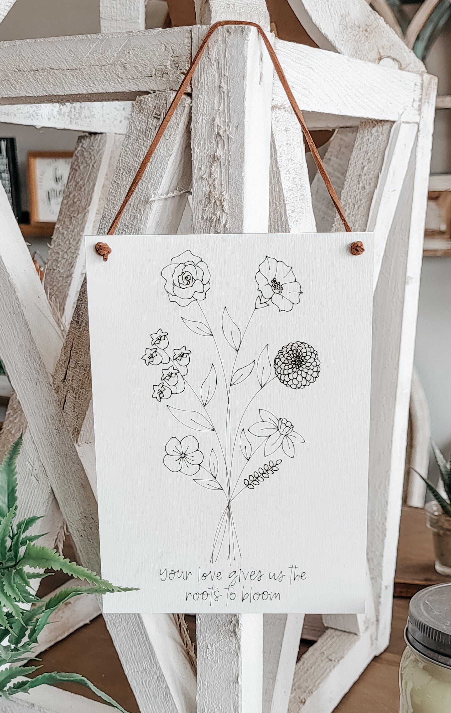 Personalized Birth Month Flowers Mother's Day Sign