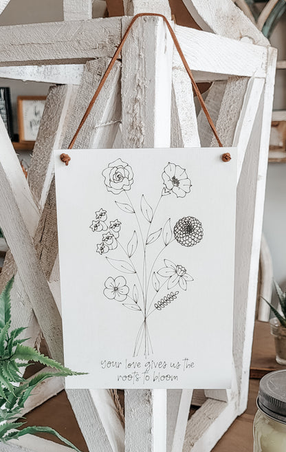 Personalized Birth Month Flowers Mother's Day Sign