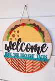 DIY Welcome Hope You Brought Tacos Door Hanger