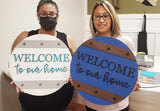 DIY Welcome to Our Home Straps Door Hanger