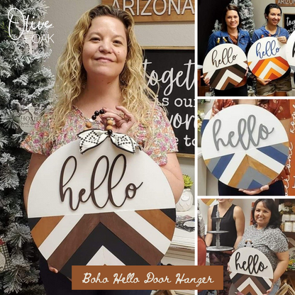 DIY Boho Hello Door Hanger