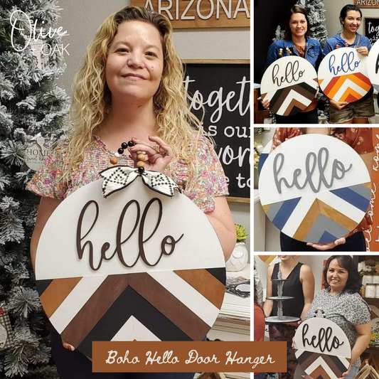 DIY Boho Hello Door Hanger