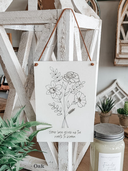 Personalized Birth Month Flowers Mother's Day Sign