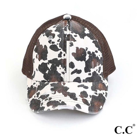 Brown Cow Print CC Cap - Add a Custom Patch