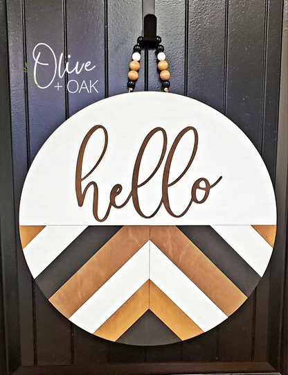 DIY Boho Hello Door Hanger