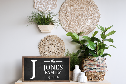 DIY Family Established Framed Sign