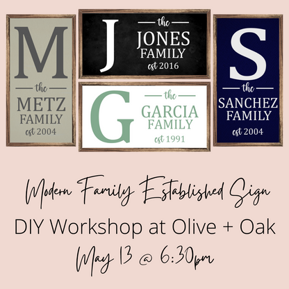 DIY Family Established Framed Sign