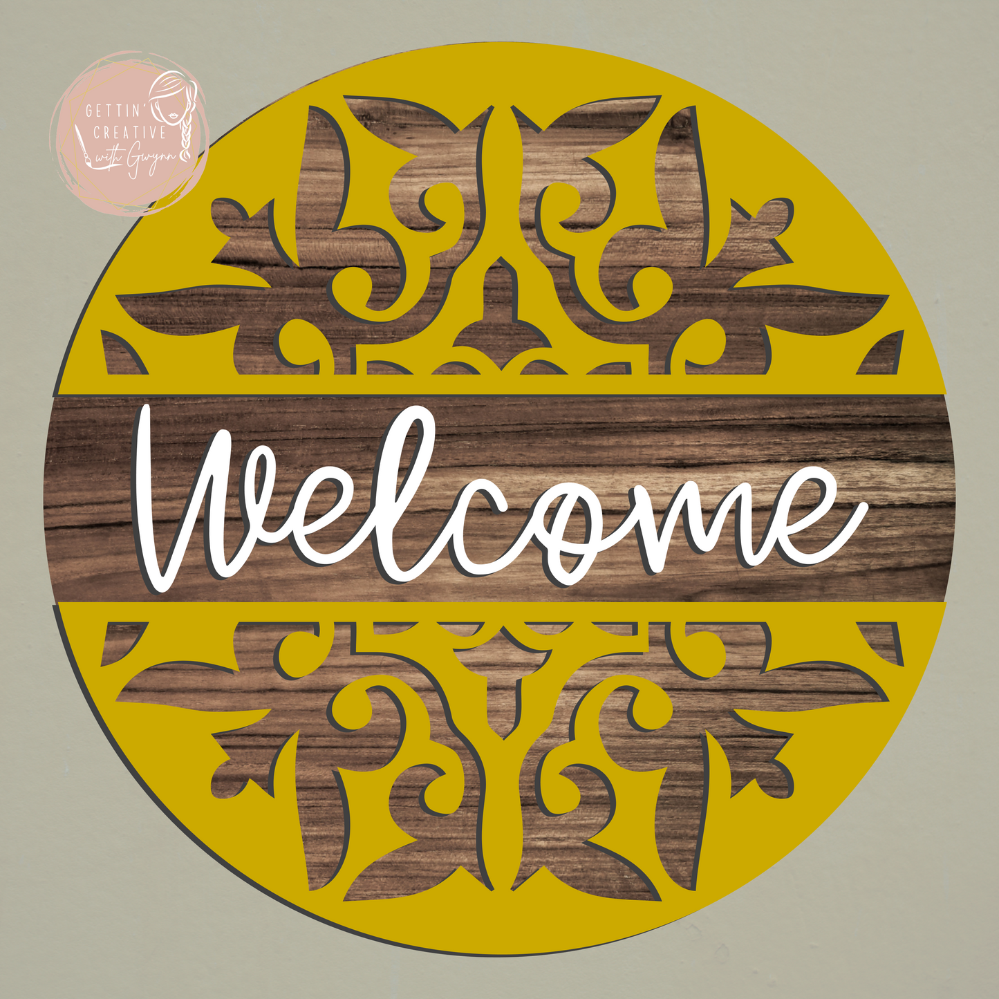 DIY Ornate Welcome Door Hanger