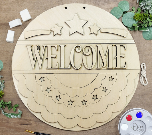 DIY Welcome Bunting Door Hanger