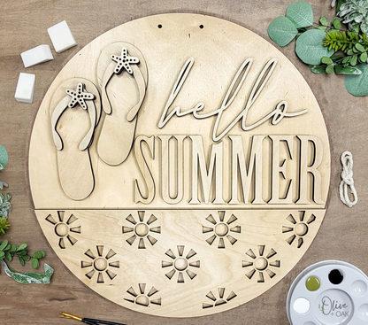 DIY Hello Summer Flip-Flop Door Hanger