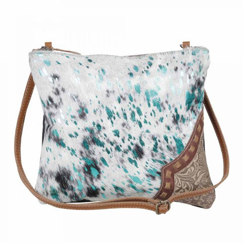Turquoise Shimmer Hair-On-Hide Bag