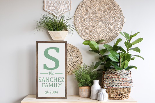 DIY Modern Family Est. Vertical Framed Sign